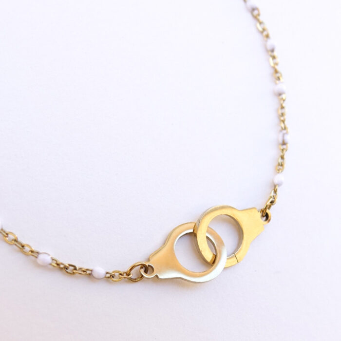 Handcuff necklace and enamelled chain - Image 2