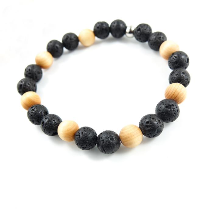 Natural mosquito repellent bracelet - Lava stone and Sandalwood - Image 5