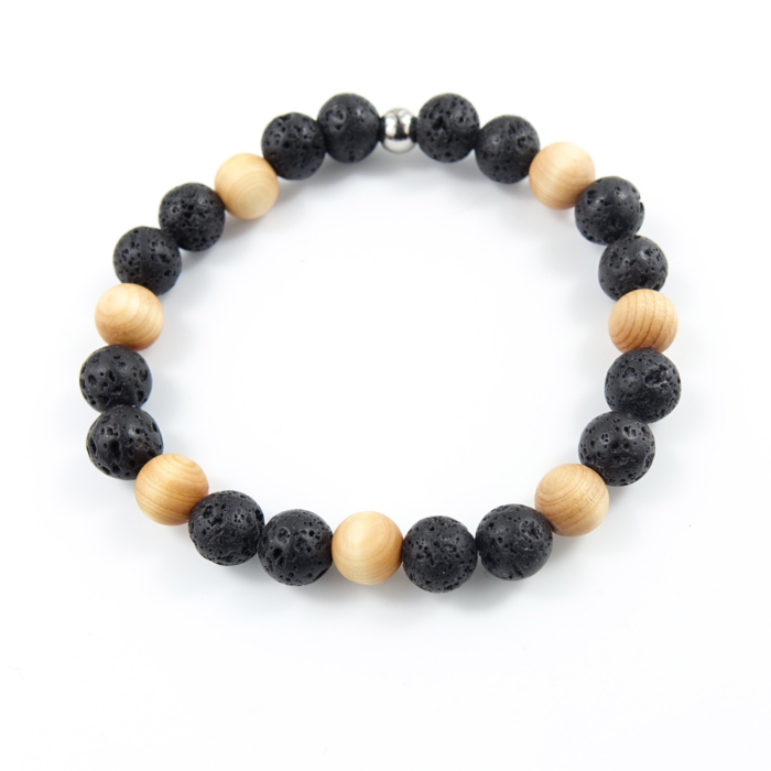 Natural mosquito repellent bracelet - Lava stone and Sandalwood - Image 4