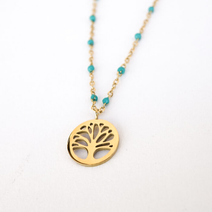 Collier Arbre de vie avec chaîne émaillée - Couleurs diverses - Image 2