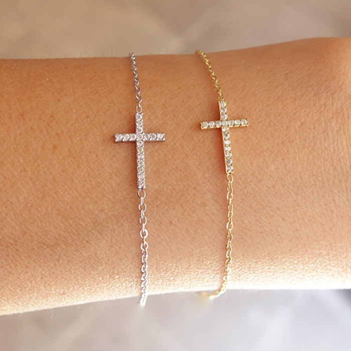 Bracelet croix brillante