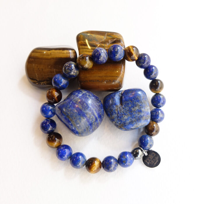 Bracelet "SERENITE" en Lapis Lazuli et oeil de tigre – Image 4