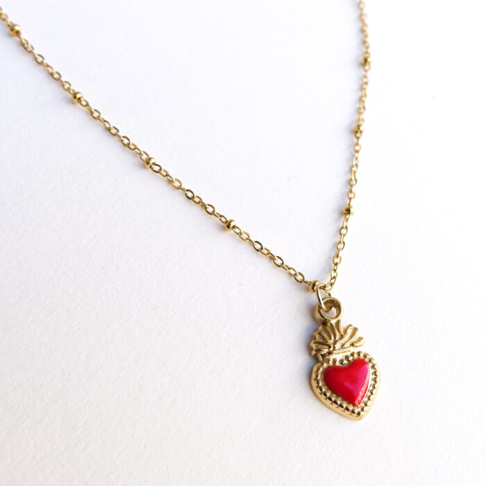 Collier coeur sacré rouge – Image 4