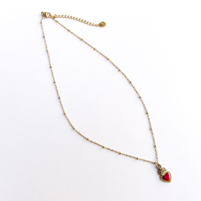 Collier coeur sacré rouge – Image 3