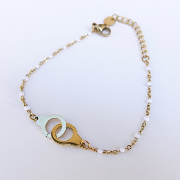 Bracelet menottes et chaîne émaillée – Image 3