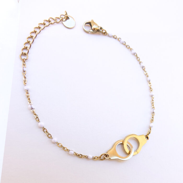 Bracelet menottes et chaîne émaillée – Image 2